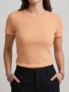 dip Peach Short Sleeve Crewneck Tee